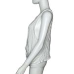 AQUA Women's White Casual Oversized Arm Hole Twist Front Crew Neck Tank sz L Photo 2
