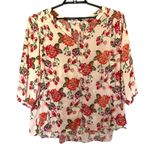 Rose + Olive Floral Boho Women Top 1X Smocking Cottage Spring Soft Girl Peasant Photo 1