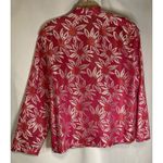Chico's Chico’s Bold Tropical Floral Silk Blend Button Up Size 1 Bright Hot Pink Chic Photo 4