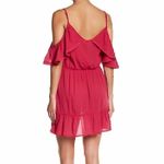 Wild Pearl NEW NWT Ruffle Dress Magenta Pink Cold Shoulder Cutout Mini Shift XS Photo 3