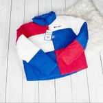 Champion  Reverse Weave Color Block Cropped‎ Puffer High Neckline Jacket NEW Photo 2