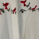 Orvis  White Northern Cardinal Bird Floral Button Down Shirt Women Sz 18 VTG Photo 8