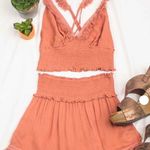 Two Piece Set Shorts And Criss Cross Tank Top Size M Photo 0