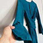 TOME Teal Bell Sleeve Tie Waist Keyhole Neckline Fit & Flare Midi Dress Size 6 Green Photo 8