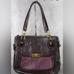 Coach Kristin Spectator Mahogany/Purple Leather North South Tote w/COA 18303 Photo 1