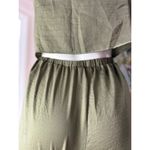ASOS Olive Khaki Satin Crop Top & Shorts PJ Lounge 2-Piece Set Size Large Photo 6