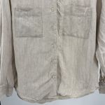 Talbots  Beige 100% vintage Linen Button Down Shirt 12 long sleeve neutral Photo 3