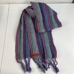RARE Vtg. MELMAN 100% Alpaca Wool Pastel Rainbow Striped Scarf Made in Bolivia Photo 1