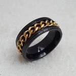 Black Tone Spinner Ring Size Photo 0