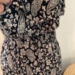 Cute black & white paisley maxi dress size XS/S spaghetti straps ruffles EUC Photo 5