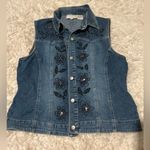 NorthStyle Blue Denim Vest with Black Embroidery Size M Photo 0