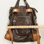 Vintage B. MAKOWSKY Two Tone Brown Genuine Leather Slouchy Satchel Crossbody Photo 11