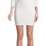 Betsey Johnson  ​Ribbed Knit Ruched Cutout Bodycon Dress Women's Med White Photo 0