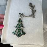 Vintage Christopher Radko Shiney Brite silver tree ornament necklace. Photo 0
