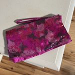 Charming Charlie Sequin Clutch Bag Small Wristlet Pink Magnetic Close Photo 0