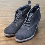 White Mountain  Women's Lambert Lace-Up Suede Wedge Booties Black Size 7.5 M Photo 0