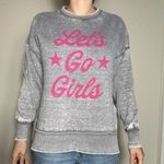 Royce  Let's Go Girls Gray Distressed Oversized Sweatshirt Size Small Photo 0
