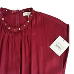 Sandro Conique Merlot Burgundy Embellished Neckline Midi Dress Women’s EU 36 Photo 4