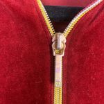 Lauren Ralph Lauren Women’s Medium Velvet Crest Zip Jacket Rich Red Glam Street Photo 4