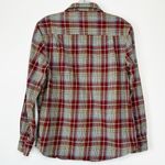 Red Plaid Flannel Long Sleeve Button Down Birch Black Small Photo 2