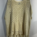 One World Womans  Medium Beige 2 Piece Pullover Crotchet Over Size Top Photo 0
