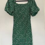Amazon Never Worn Floral Puff Sleeve Mini Dress Square Neck Ruffle Hem Bodycon Sz M Photo 0