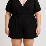 Eloquii NEW  Black  Slouch Puff Half Sleeve Romper Women's Plus‎ Size 20 Photo 0