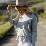 Western Range | Ruffle western cotton/linen long sleeve Pink Size L Photo 2