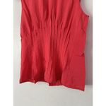 Anthropologie  Della Pleated Waist Shell Top Large Coral Red Coquette Summer Photo 4