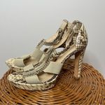 Alexandre Birman  Snakeskin Platform Zip Heels Snake 9‎ B 40 Sexy Natural Photo 3
