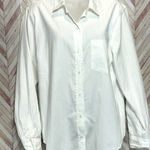Universal Threads NWT Universal Thread Womens White Button Down Long Sleeve Shirt Large Layering L Photo 0