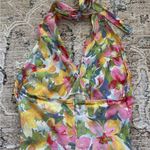 Lucy Paris  Michaela Halter or V-Neck Dress Pink Yellow Blue Floral Size Small Photo 6