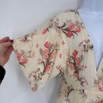 Reformation Karen Kimono Midi Wrap Dress Leila Floral Tulip Size XS Cream Pink Photo 9