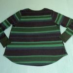 Terra & Sky  henley long sleeve waffle thermal pullover green blue top size 14W Photo 4