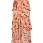 Saks 5th Avenue ML Monique Lhuillier Floral Chiffon Tiered Maxi Dress Size 6 Petite Photo 1