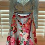 Bee Darlin  Floral Skirt Blue Lace Top Two Piece Prom Bridesmaids Dress size 7/8 Photo 7