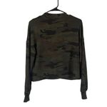 Sanctuary  Green Camo Cropped Long Sleeve Button Front Knit Sweater Women Sz XS Photo 1