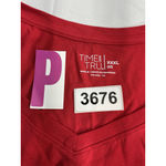 Time And Tru Womans XXXL 22 Red Cotton V Neck Short Sleeve T Shirt Photo 3