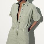 ZARA romper jumpsuit denim jeans olive green Photo 2