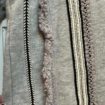 Moon River Anthropologie |  | Bohemian Gray Fringe Cropped Sweatshirt Zip Back XS Photo 10