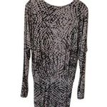 Velvet Tees Velvet Snake Knit Gathered Long Sleeve Knee Length Dress Black Gray Size Medium Photo 0