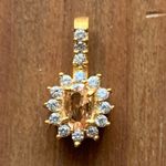 Citrine Crystal Pendant Birthstone Gold Minimalist Yellow Photo 0