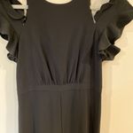 H by Halston Black Flutter Sleeve Bare Shoulder Maxi Dress Size 2 Photo 3