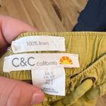 C&C California  Size Small 100% Linen High-Rise Mustard Yellow Shorts. Photo 3