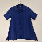 Eileen Fisher  ORGANIC LINEN SHORT SLEEVE BUTTON DOWN SHIRT SIZE S LAGENLOOK Photo 1