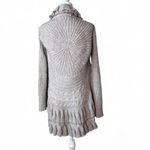 Wool Knit Ruffle Cardigan Gray Size M Photo 2