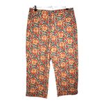 Liz Claiborne Audra Crop Pant Women's 10 Orange Navy Tan Classic Fit Pockets Photo 11