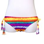 Eve's Temptation Psychedelic Fringed Push Up Bikini Swimsuit SMALL NEW Hyperpop Yellow Photo 7