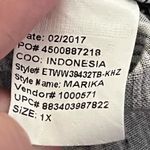 Erika  Sleeveless Button Front Tank Tribal Print Split Hem Black Brown 1X Photo 3