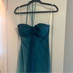 Jump  Strapless Teal Ombre Dress Photo 2